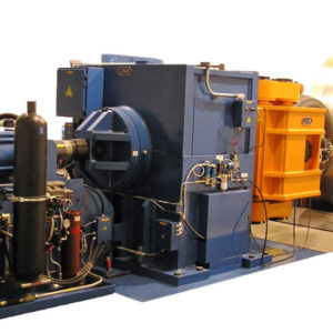 The Model 8700 Aircraft Roll Dynamometer, shown here, is used for laboratory testing of aircraft wheels for measuring the performance of wheel designs.