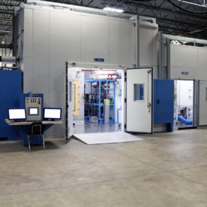 Automotive A/C system calorimeters are made for accuracy, repeatability and flexibility in the establishment of heat transfer products.