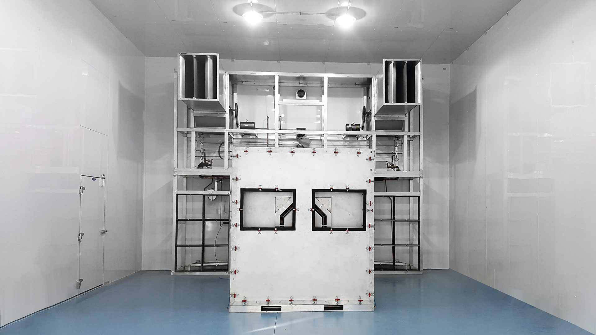 Advanced coolant system testing setup by Tescor and LINK Engineering, showcasing equipment used for compliance with EPA refrigerant regulations.